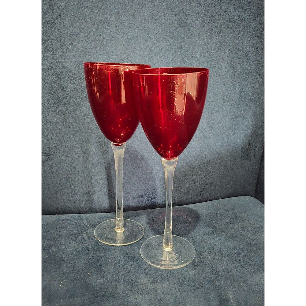 Ruby Red Wine Glasses- Oversized